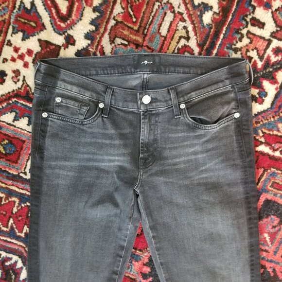 7 For All Mankind The Original Bootcut in Shade Belle Sz 30 – Long Inseam Black - Picture 2 of 12